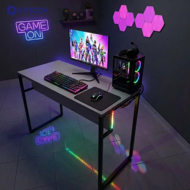 Mesa de Escritório REFORÇADA NOVA 1,1m Industrial Multiuso Computador Notebook Estudo Birô - Foto 2