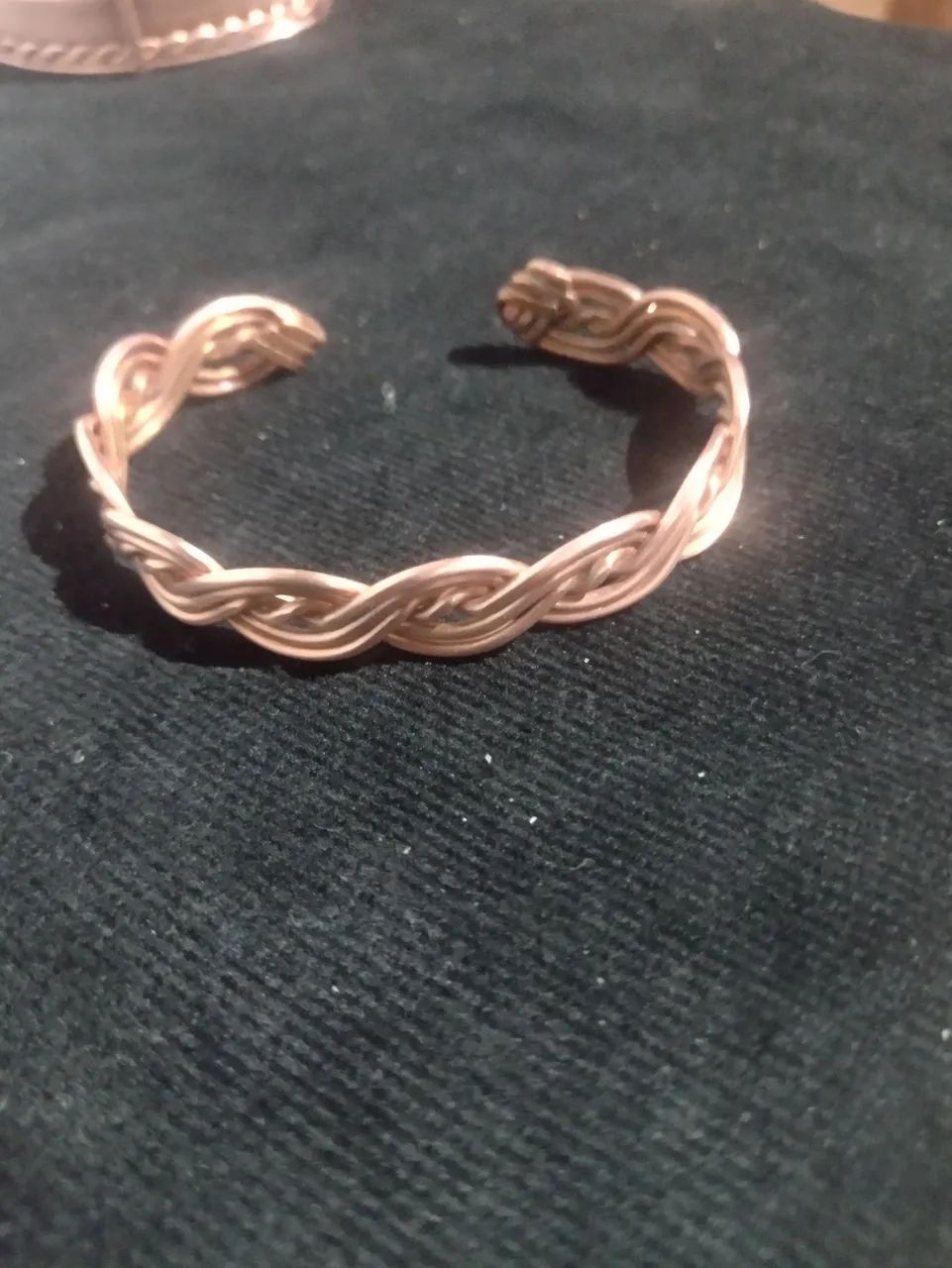 Pulseira de cobre natural artesanal ajustável  - Foto 3