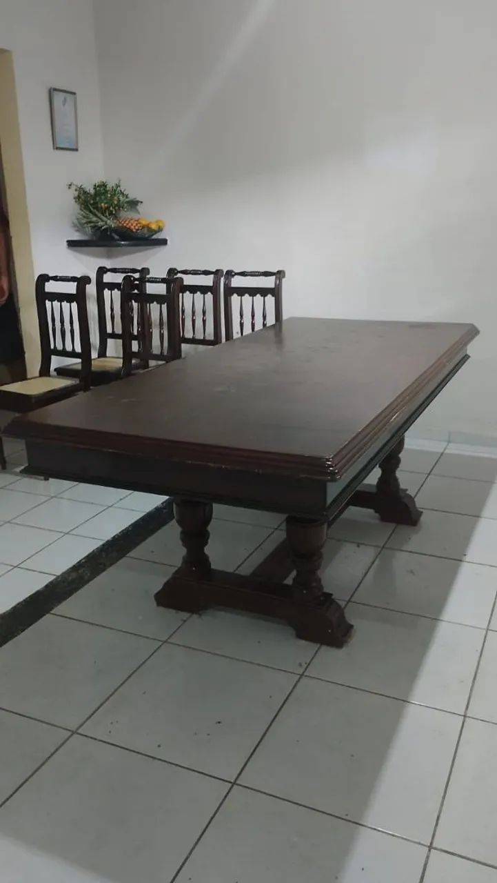 Conjunto de mesa com 6 cadeira rústico. - Foto 5