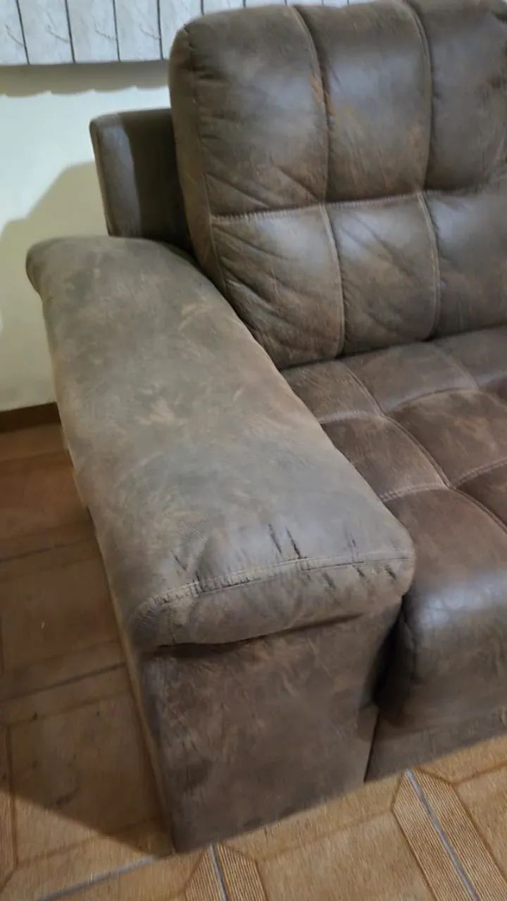 SOFÁ 2 LUGARES EM COURINO RAJADO - Foto 3