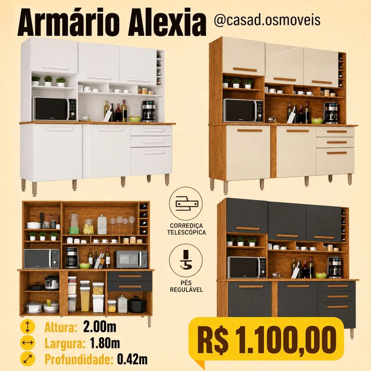 Armário de cozinha Alexia 