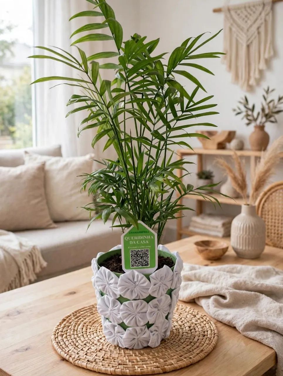 Vaso com planta decorado com fuxico lindo  - Foto 5