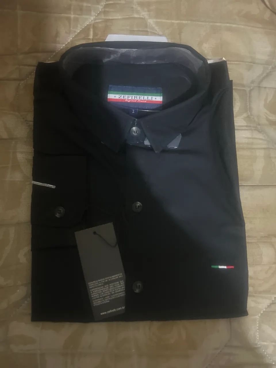 camisa manga longa, zefirelli. Preta. Nova. - Foto 4