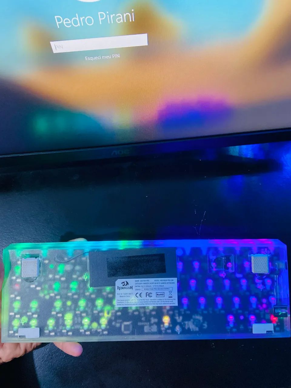 Teclado Redragon Castor Pro (Sem fio) - Foto 3