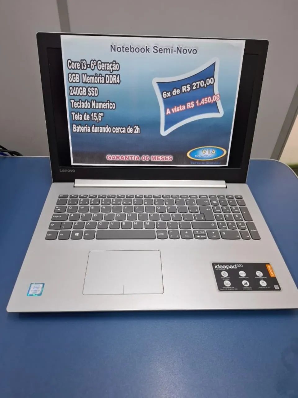 Notebook Lenovo - Core i3 - SSD | 8GB Mem. | 6meses Garantia e Formatado - Foto 4