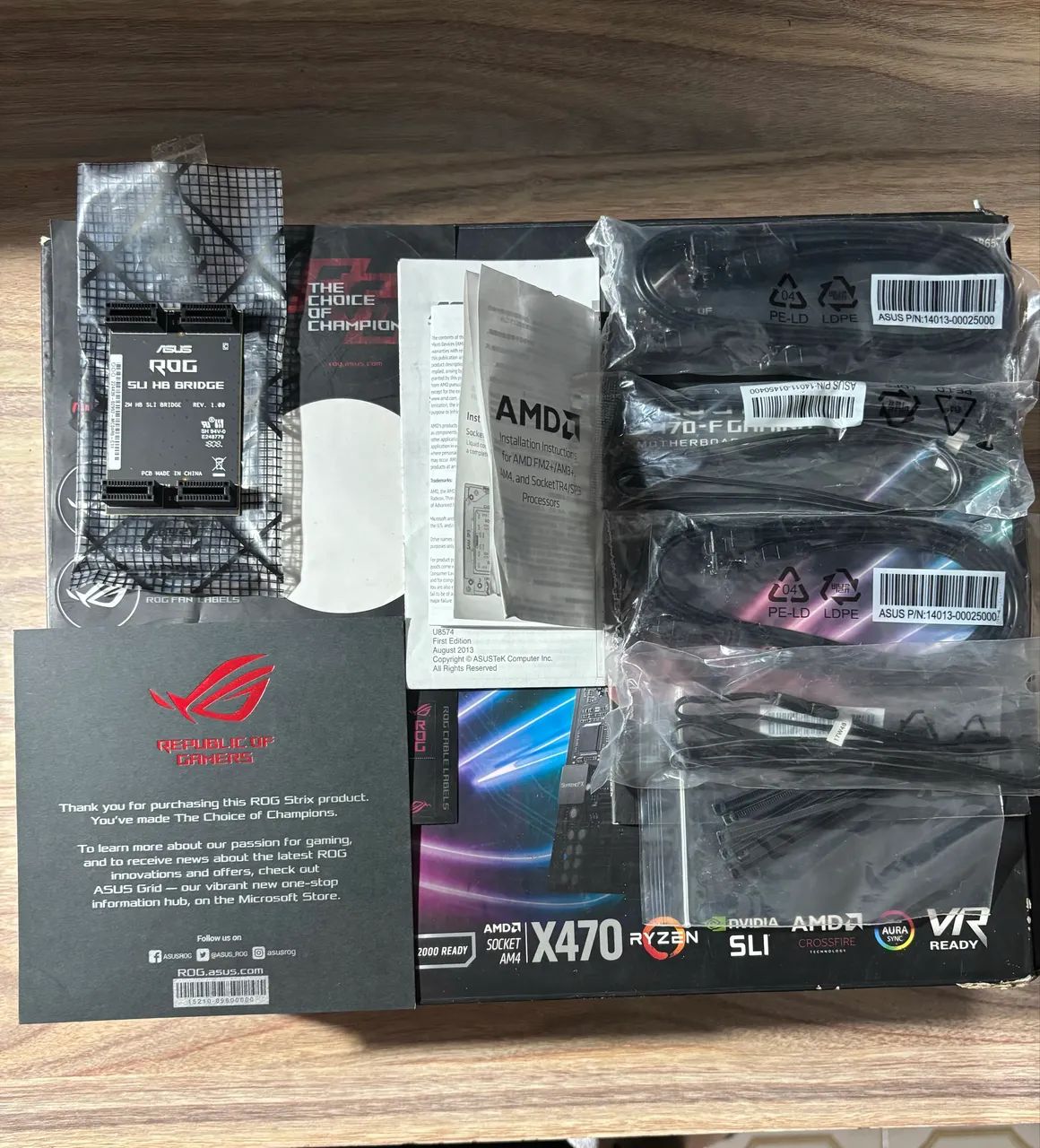 Placa mãe X470 Rog Strix completa, acompanha caixa e todos acessórios  - Foto 3