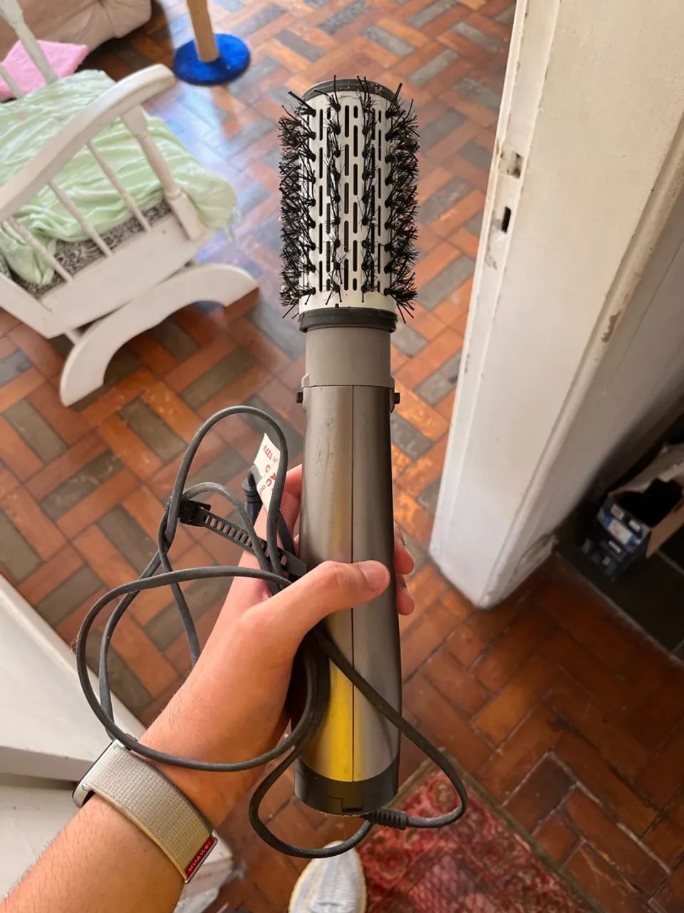 Escova de cabelo Rotating air brush titanium - Foto 3