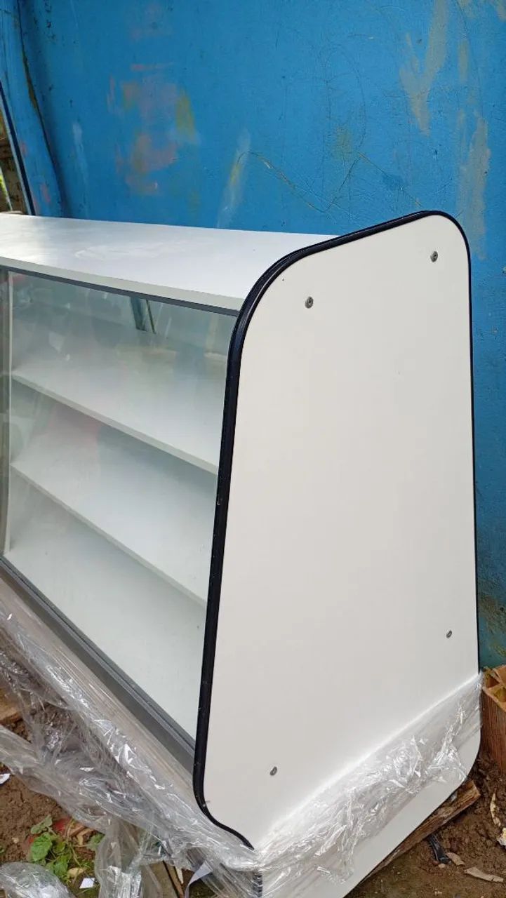 Vitrine de vidro balcão.
