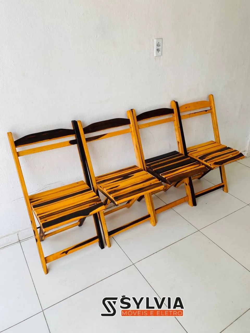 Cadeiras dobráveis envernizadas  - Foto 5