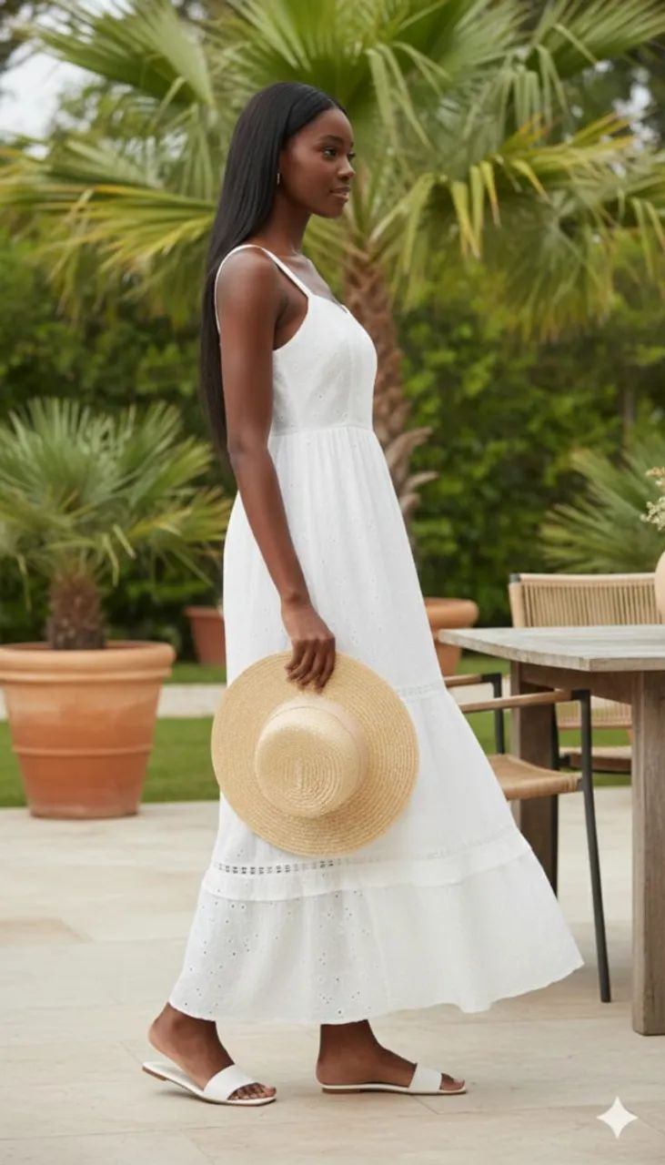 Vestido Longo Em Laise Algodão - Foto 4