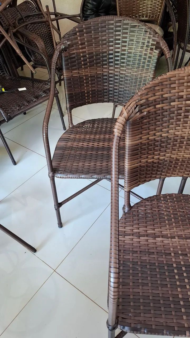 3 Poltronas de junco, cadeira de varanda peças únicas - Foto 2
