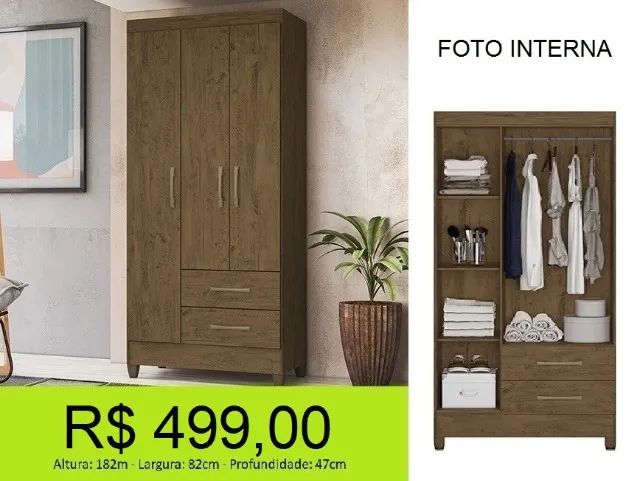 Guarda roupa de solteiro de otima qualidade - a pronta entrega 