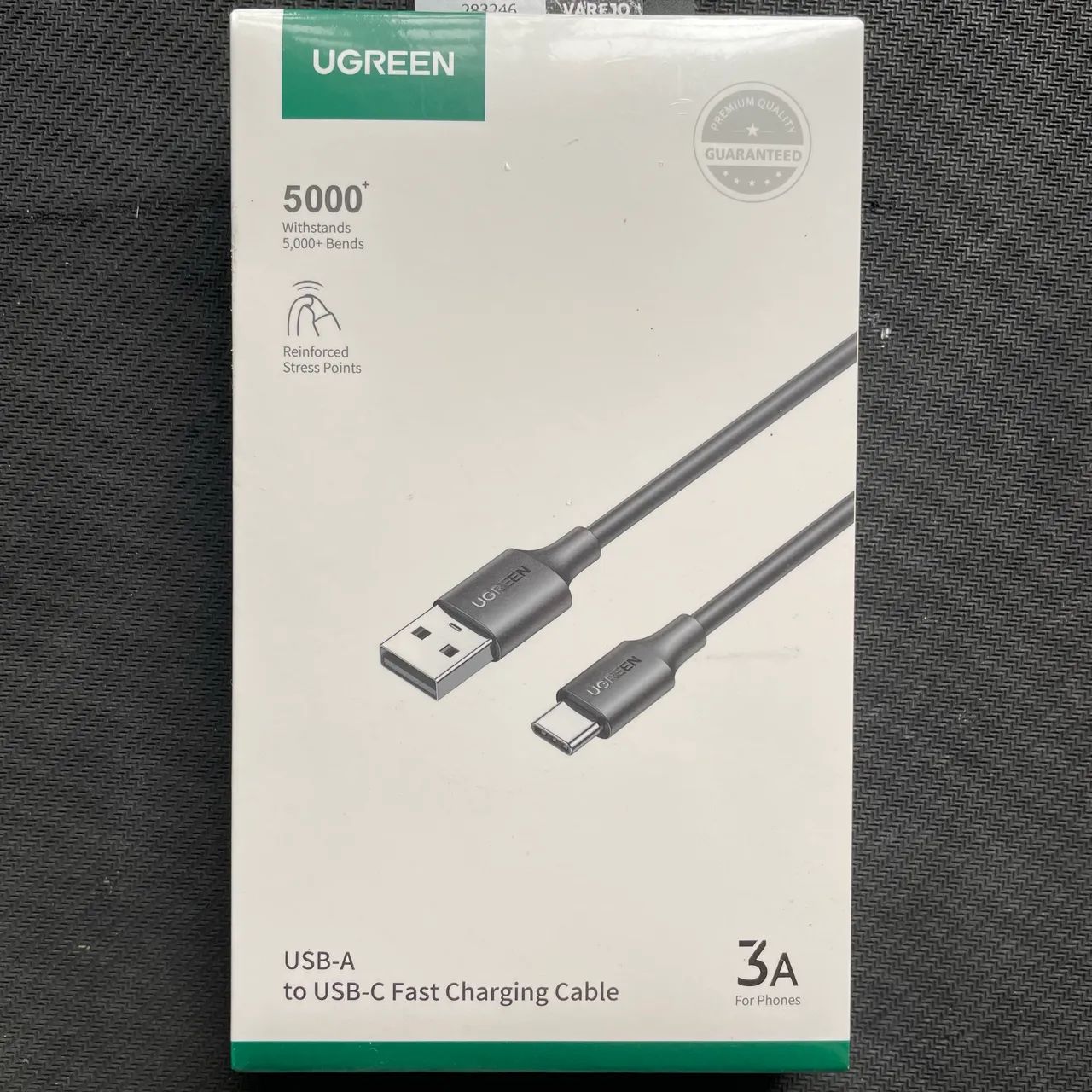 1.5 metro de Cabo 3A da UGREEN Tipo C (USB-C) para USB-A