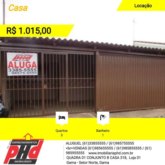 Aluga se casa na QR 205 Santa Maria Sul