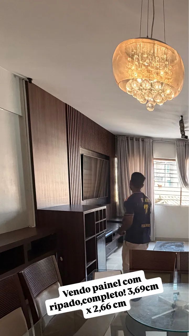 Painel planejado com ripado 