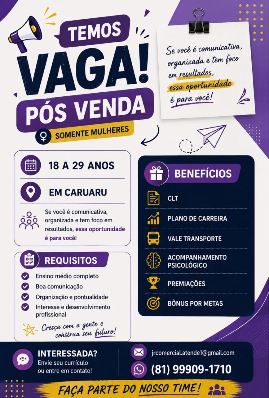 VAGA DE TRABALHO 