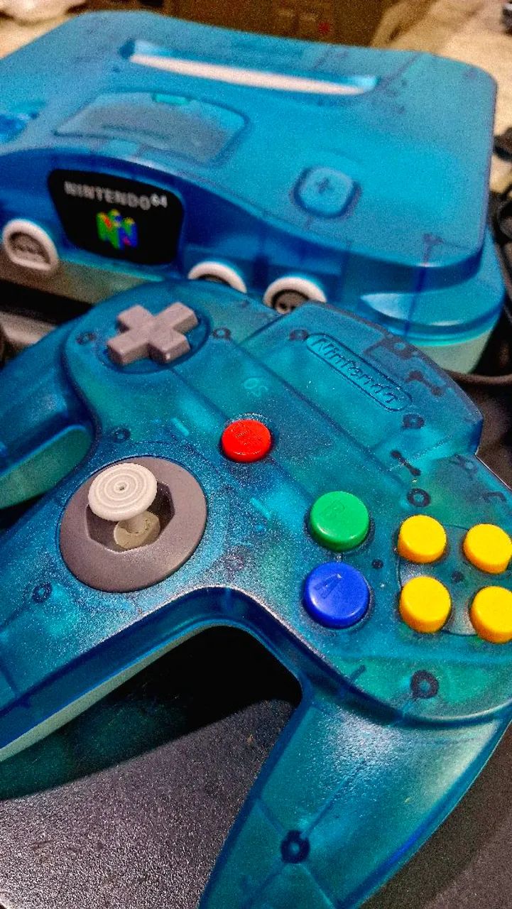 Nintendo 64 Clear Blue impecável - Foto 2