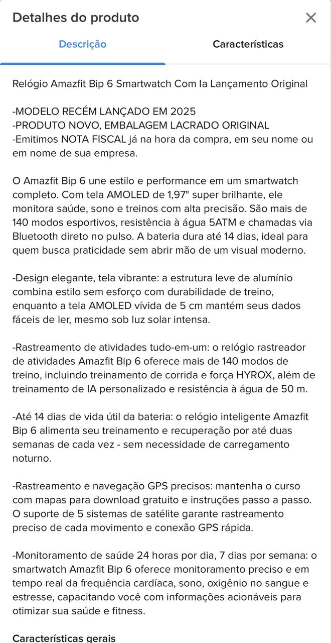 RELÓGIO AMAZFIT BIP 6 - Foto 2