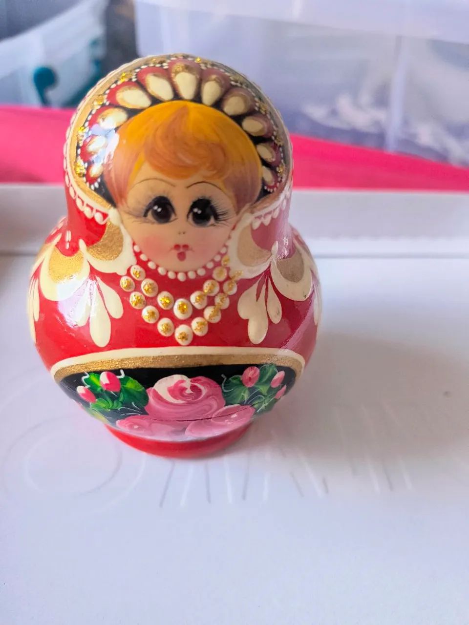 Boneca russa antiga em madeira  - Foto 4