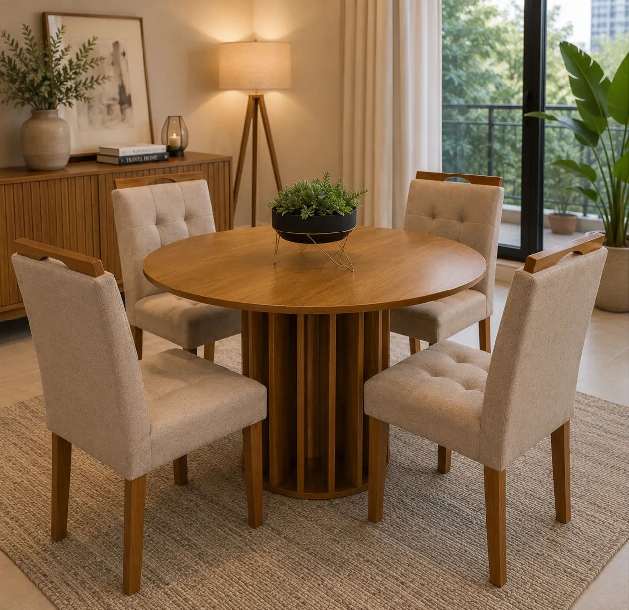 Mesa jantar flora 4 lugares montagem grátis 