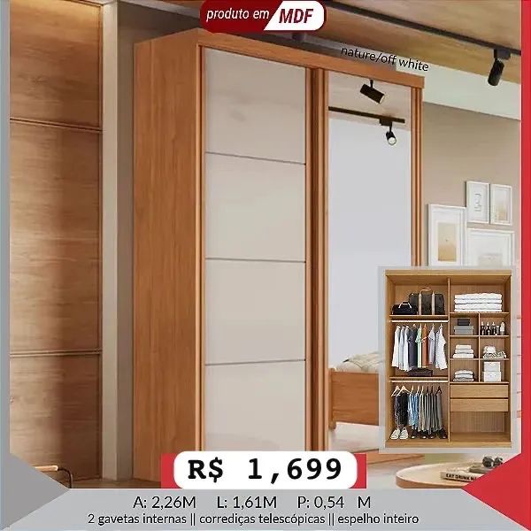 Guarda Roupa Angra 100% MDF  - Foto 2