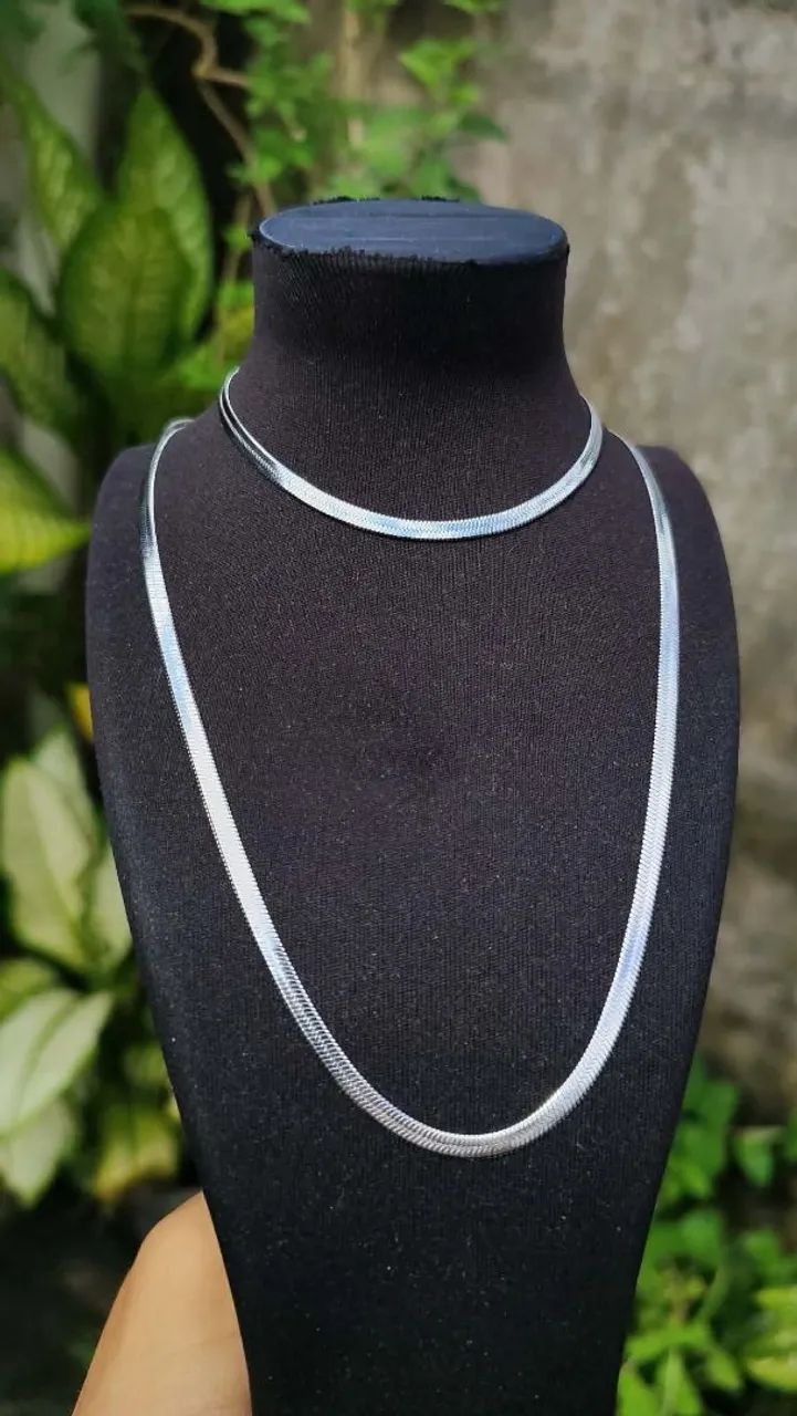 Conjunto laminado colar e pulseira em Aço Inoxidável  - Foto 2