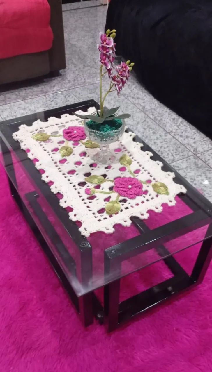 Mesa de Centro Moderna Nova em Ferro e Vidro - 70x40 cm - Foto 5