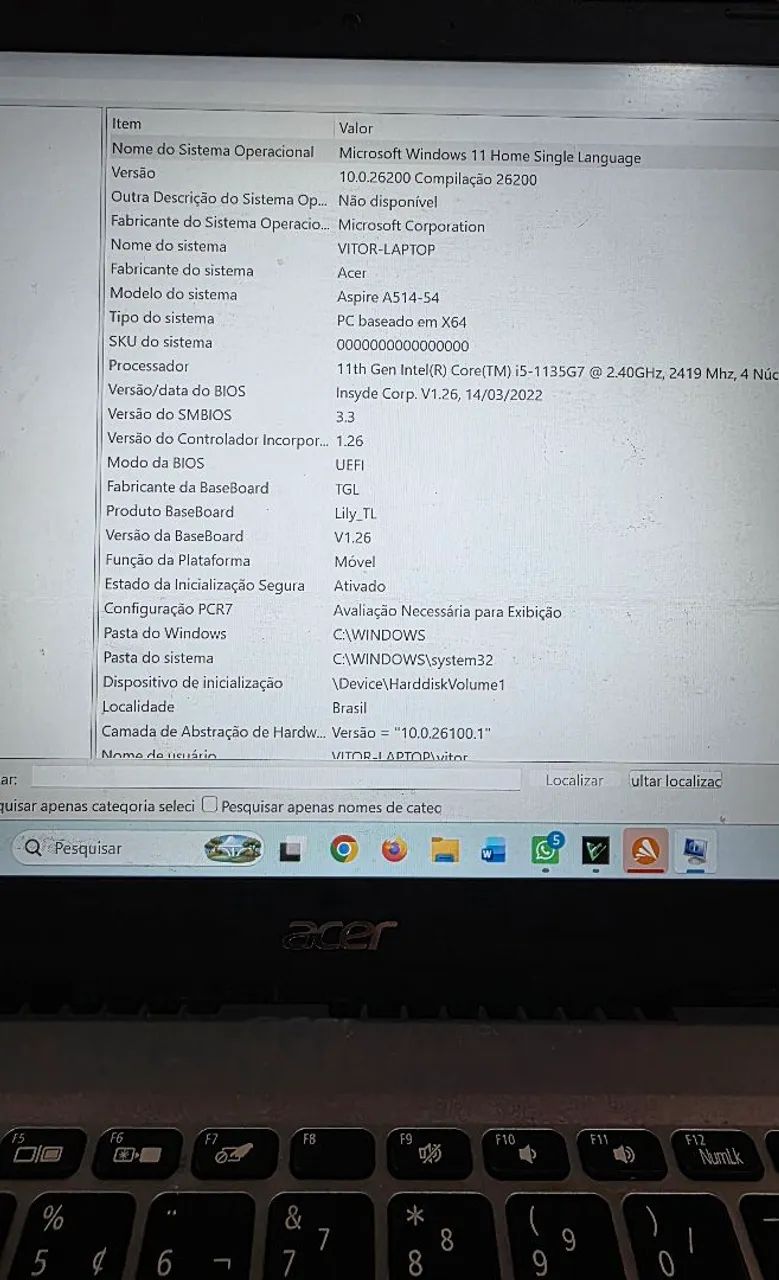 ?Notebook Acer Aspire 5 Alumínio - Core i5 11ª Ger, Iris Xe, Win 11, 512SSD, 8gb RAM - Foto 4