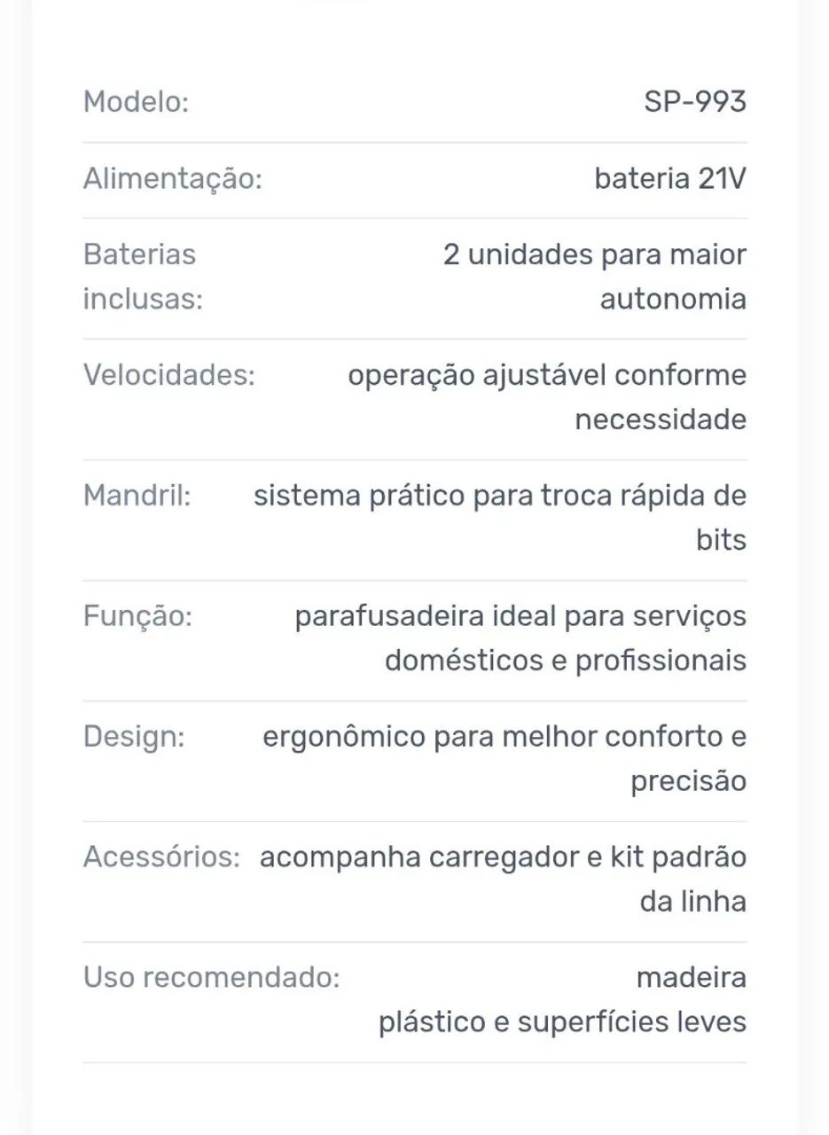 PARAFUSADEIRA KANDEXS  SP-993 - Foto 4