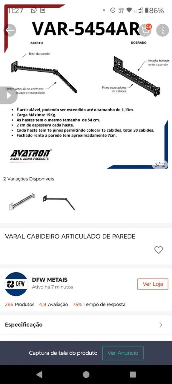 varal de parede retrátil 