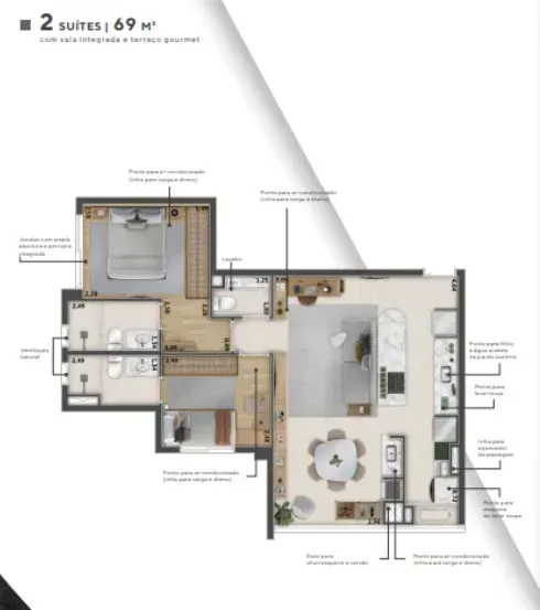 PLANTA 69m²