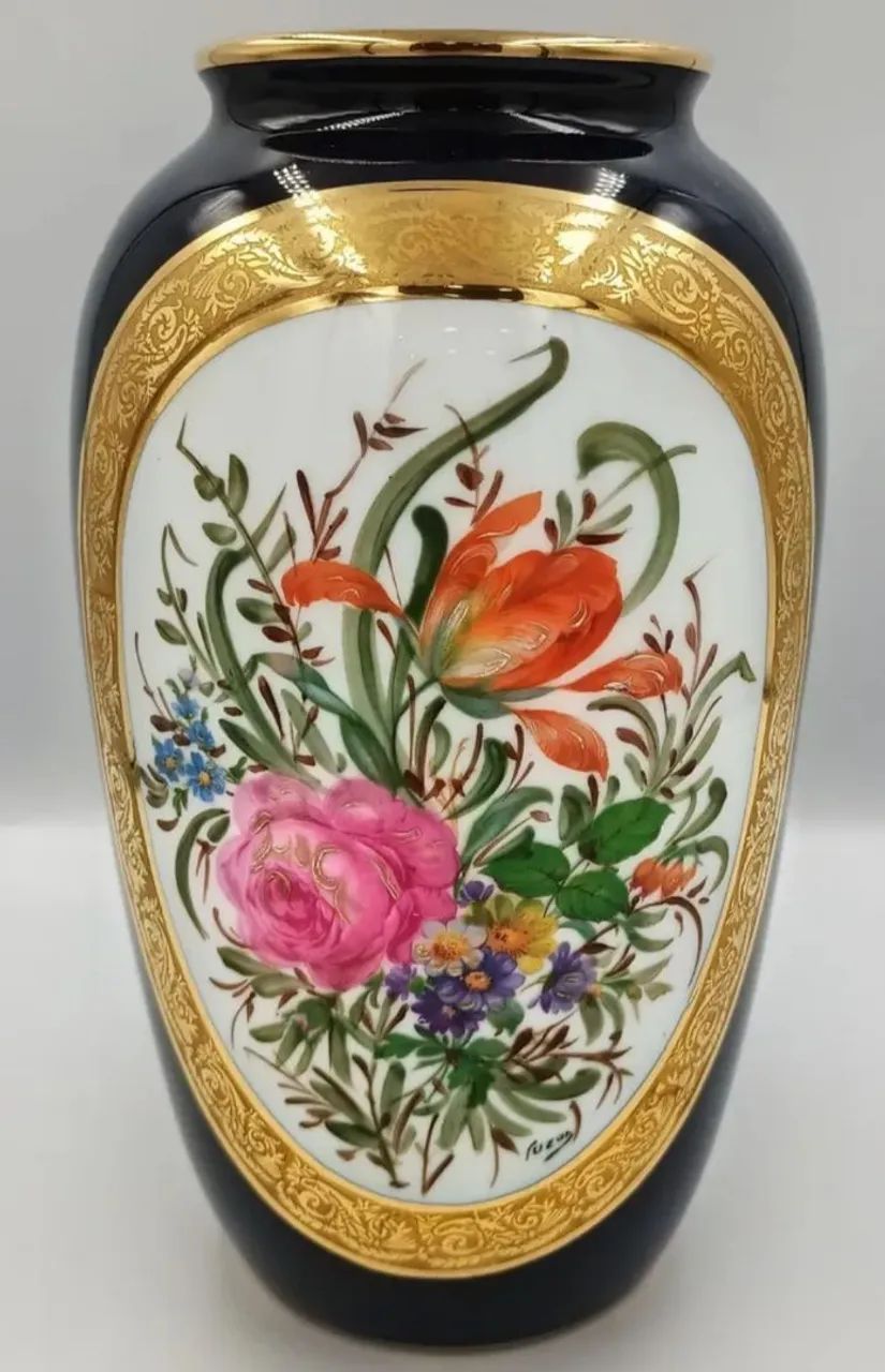 Antiguidade vaso porcelana LIMOGES França Atelier Camille Tharaud 