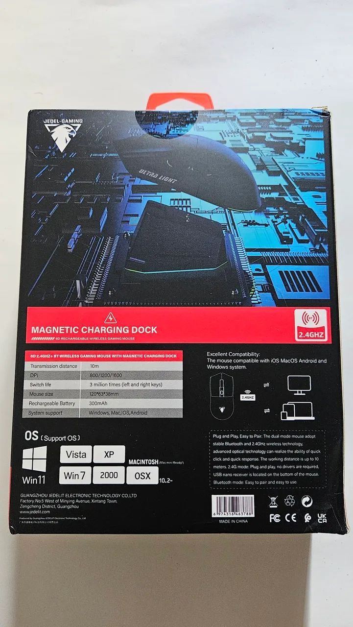 Mouse Jedel WD139 Wireless com Base de Carregamento  - Foto 4
