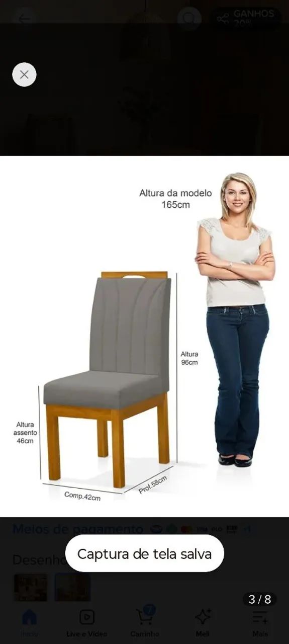 Conjunto de 4 cadeiras  - Foto 2