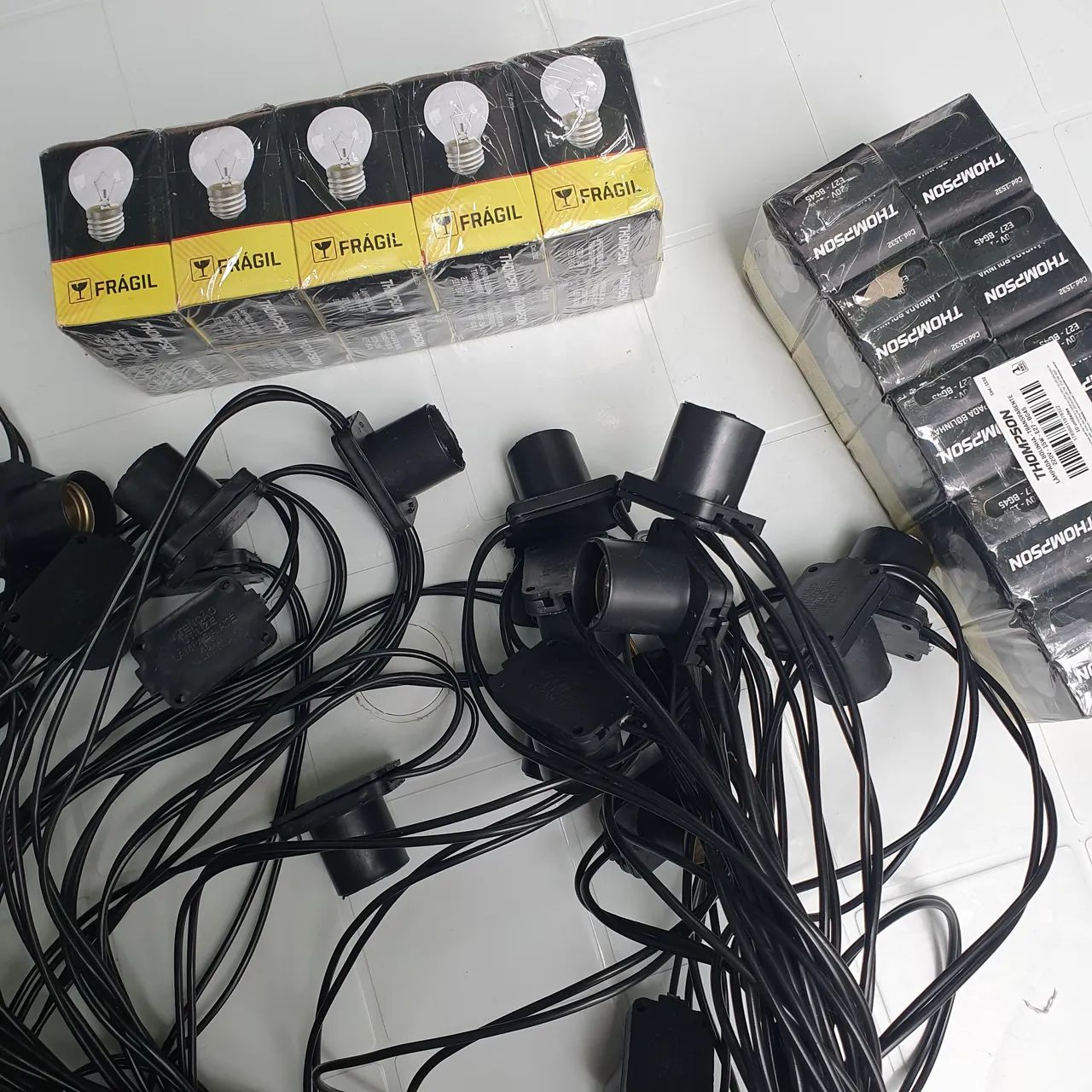 Varal de lâmpadas jardim 