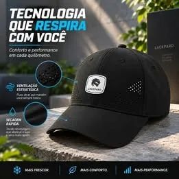 Boné Run - By Lackpard - 6 gomos - Preto - Foto 4