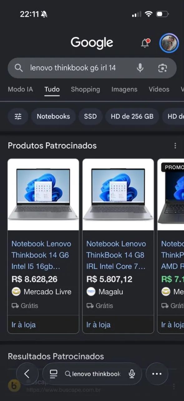 Notebook Lenovo 16Ram 256Gb SSD  - Foto 4