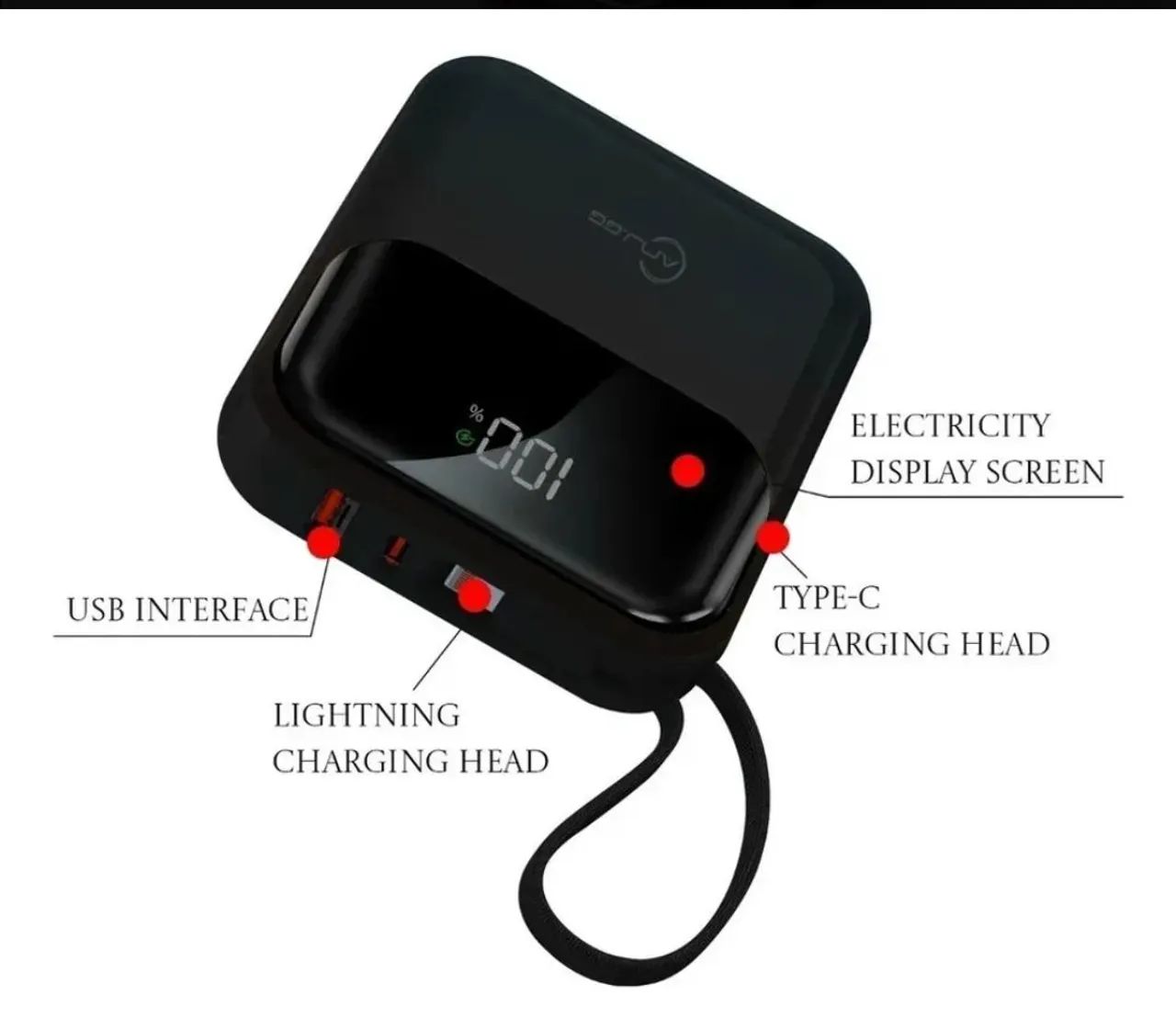 Power Bank 10000mah Mini Para Iphone E Tipo C - Foto 2