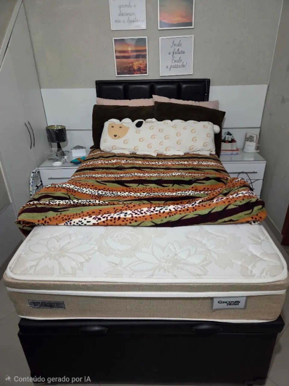 Cama solteirão com colchão e cabeceira - Foto 3