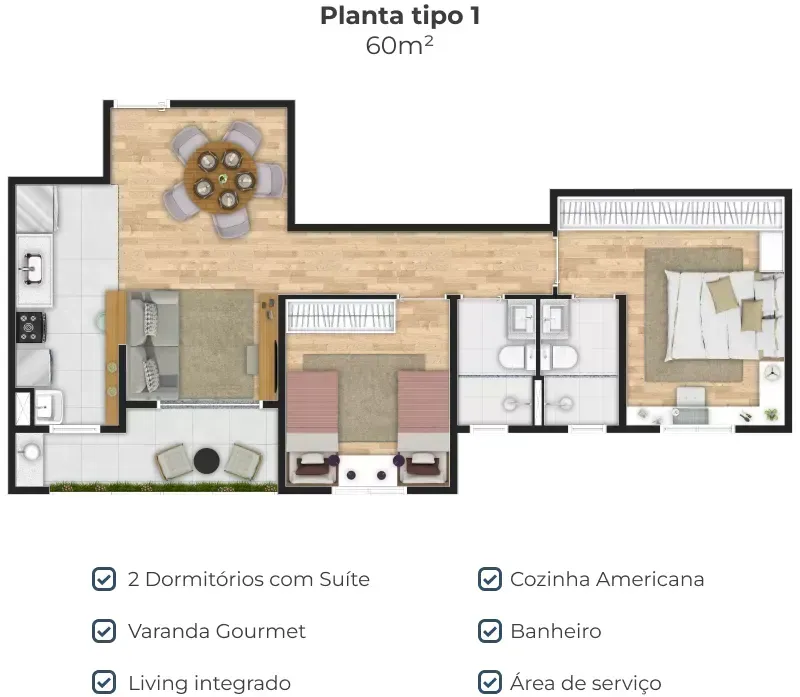 PLANTA 60m²
