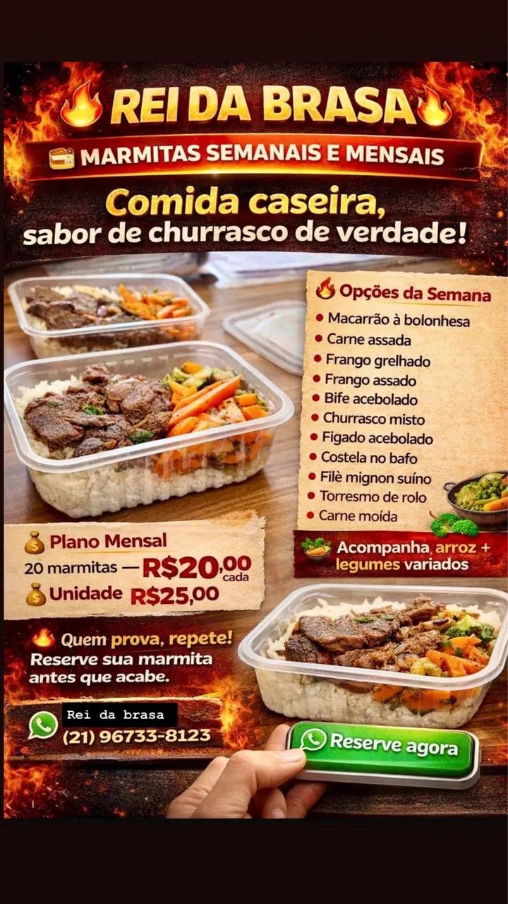 REI DA BRASA -MARMITAS E CHURRASCO