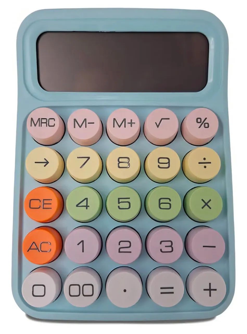 Calculadora azul botões grandes 
