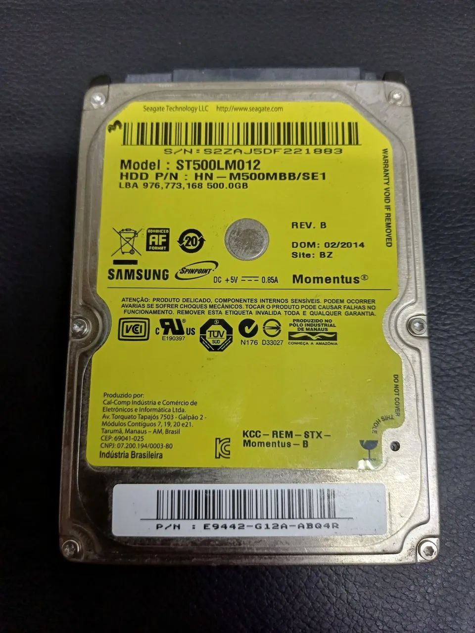 Hd Samsung 500gb 2.5 