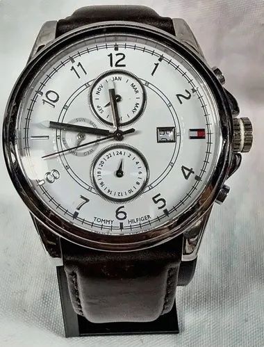 Relógio Tommy Hilfiger Multifunção 1710294 Mostrador Branco Couro - Foto 4