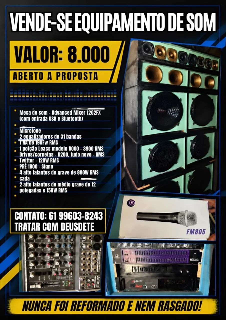 VENDE - SE EQUIPAMENTO DE SOM