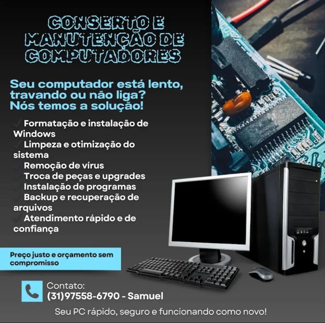 Conserto e manutenção de Notebook é computadores 