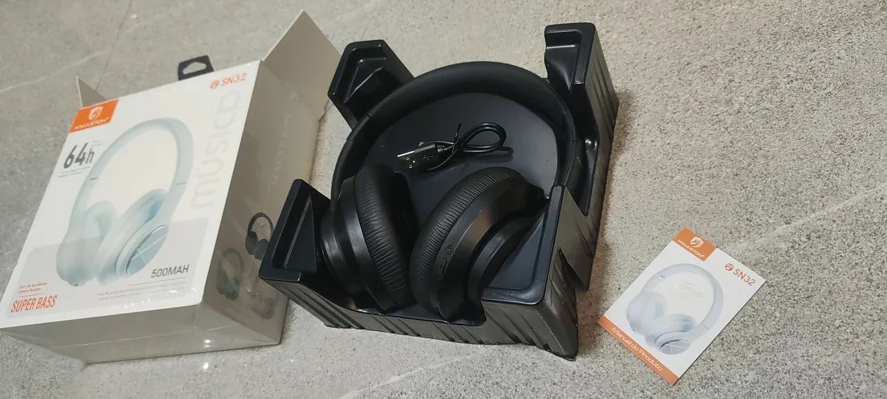 fone de ouvido bluetooth sn32 64 horas
