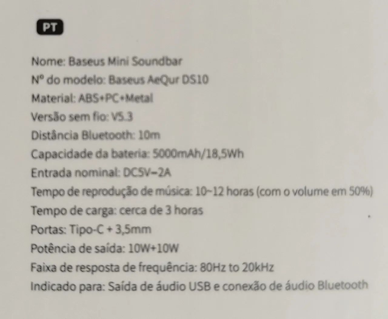 Sound bar baseus 20w ds10 com bateria - Foto 5
