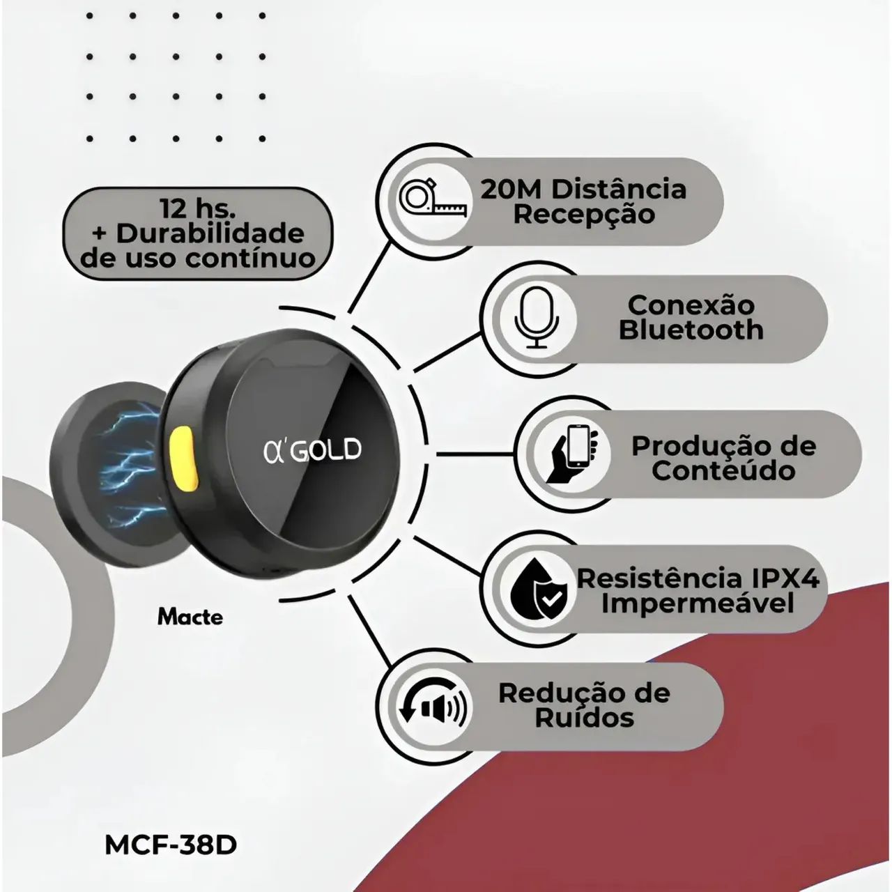 Microfone Lapela Sem Fio Duplo Para Celular Android E Iphone - Foto 3