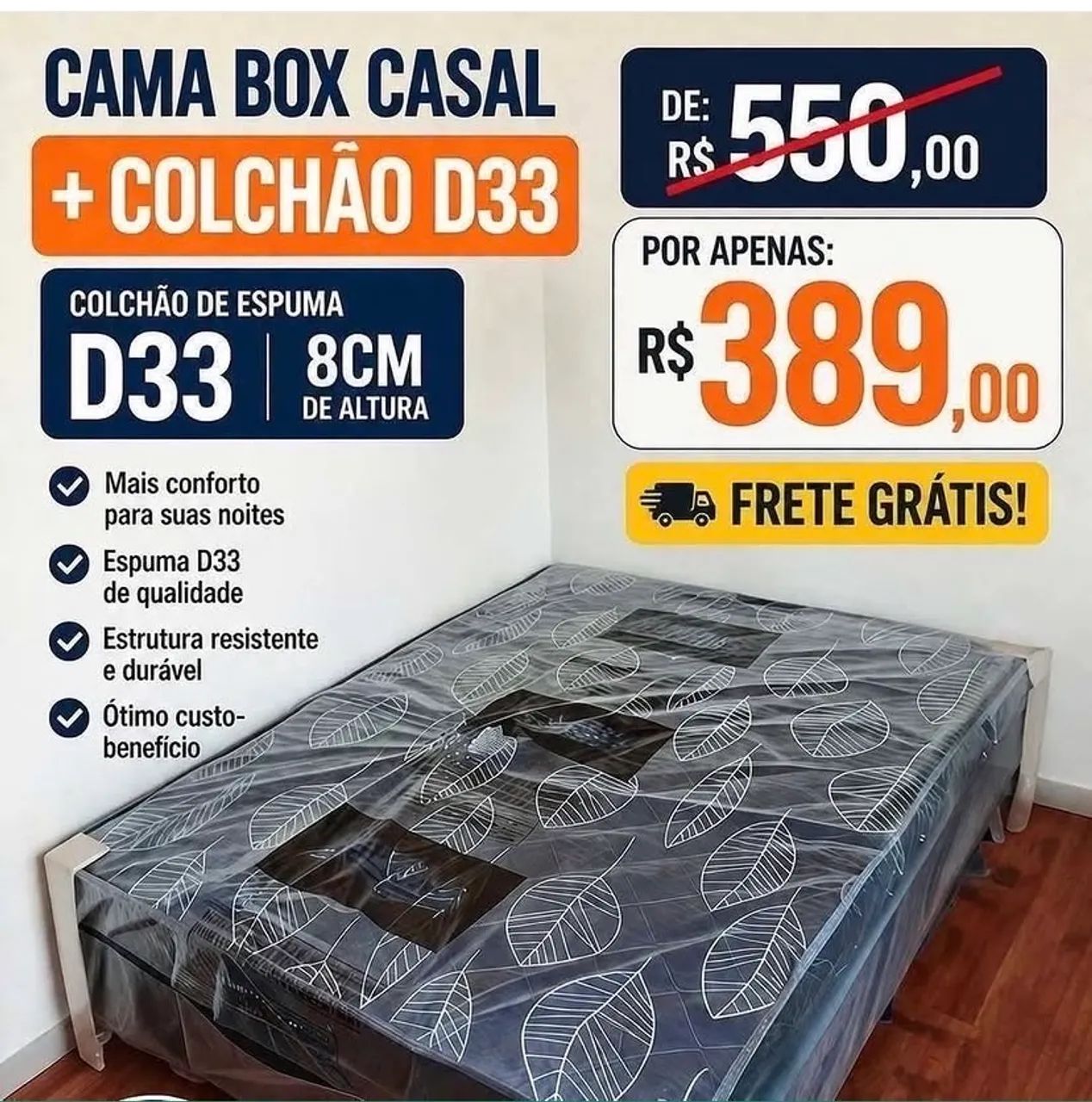 Oferta relâmpago cama box da alta confortável D33 - Foto 3